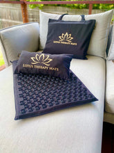 Load image into Gallery viewer, Acupressure Lotus Therapy Mat, Pillow and Bag - Black
